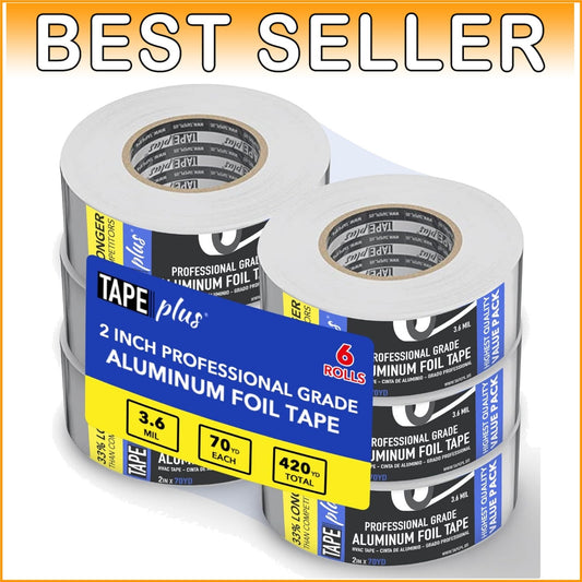 6-Pack Heavy-Duty Aluminum Foil Tape – 2Inch x 70Yards with Money-Back Guarantee