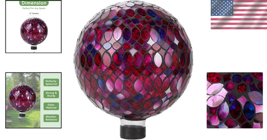 Weather-Resistant 10-Inch Colorful Mosaic Gazing Ball - Perfect Gift Idea
