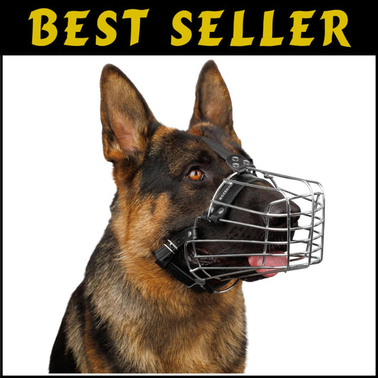Lightweight Metal Dog Muzzle XL - Soft Padding & Adjustable Straps for Comfort