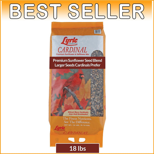18 lb Cardinal Bird Seed - Sunflower & Safflower Mix for Happy Backyard Birds