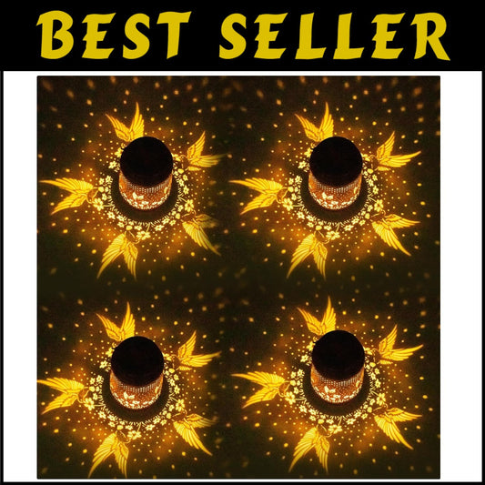 4 Pack Solar-Powered Hanging Hummingbird Lanterns - Elegant Outdoor Decor