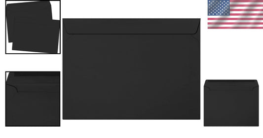 Midnight Black 9 x 12 Booklet Envelopes, 250 Pack - Elegant Mailing Solution