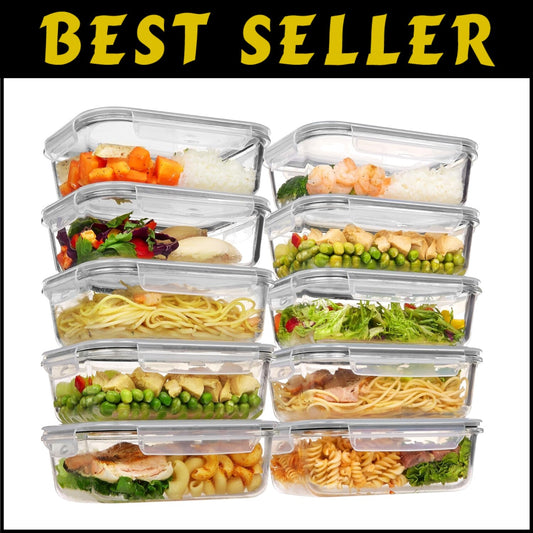 Durable 35oz Glass Storage Containers - Dishwasher & Microwave Safe Meal Prep