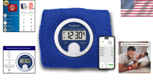 Comfortable Sweatband Vibrating Alarm Watch with Large Backlight LCD Display