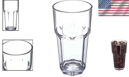 Multi-Use Clear Plastic Tumblers - 24 Pack of Louis 16-Ounce Tall Glasses