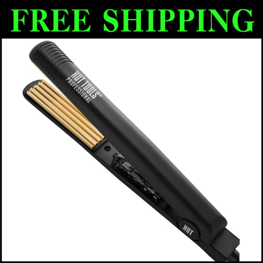 Versatile 24K Gold Crimping Iron with Variable Heat for Stunning Styles