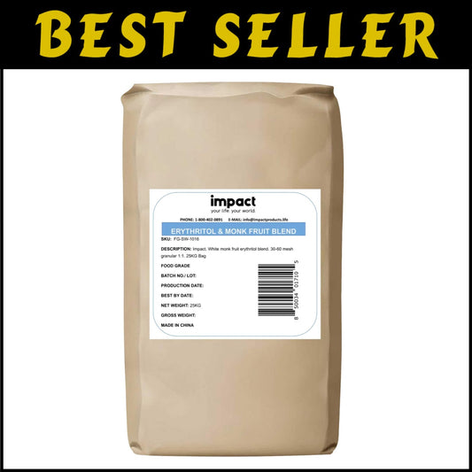 Versatile Sweetener Blend - 55lbs Monk Fruit & Erythritol for Baking & Beverages