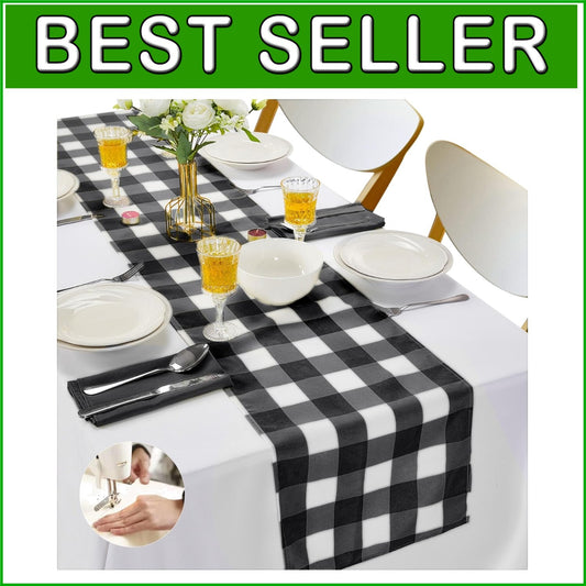 Fashionable 12-Pack Gingham Table Runners 14" x 108" for Stylish Dining Events