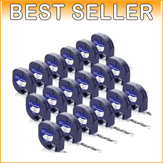 Durable Black on Clear Plastic Labels: 18 Count Compatible with Dymo Printers