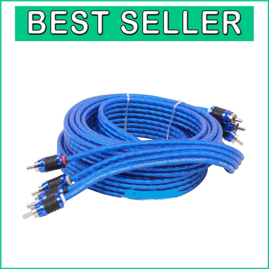 4-Channel Audiophile RCA Cable - 12 Feet with Color-Coded Channel Identification