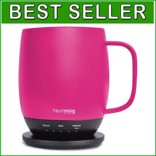 Elegant 14 oz Temperature-Controlled Self-Heating Coffee Mug - True Pink