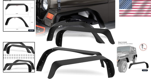 All-Weather Protection Fender Flares for 1997-2006 Jeep Wrangler – 4 PC Set