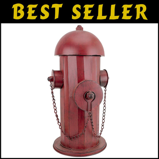 Rustic Red Fire Hydrant Statue - Multi-Functional Puppy Pee Post & Toy Storage