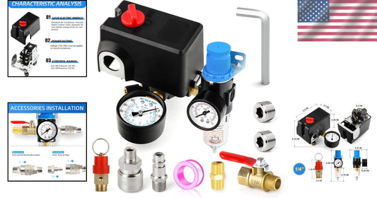 Durable Air Compressor Pressure Switch 120-155 PSI with Replacement Components