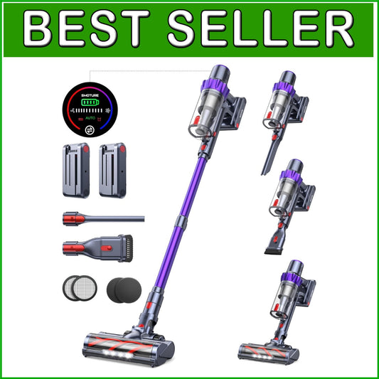 Effortless Cleaning: Cordless Vacuum with Dual Batteries & Touch Screen Control