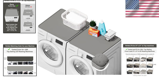 Durable Non-Slip Silicone Washer & Dryer Covers - 26" x 26" Waterproof Design