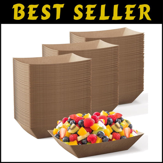 Convenient 1000 Pack Kraft Paper Food Trays - Perfect for Outdoor Gatherings