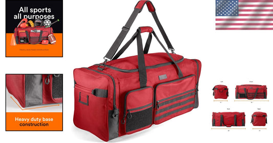 36" Heavy Duty Gym Equipment Travel Bag with Adjustable Strap & 7 Compartments