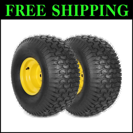 2-Pack 20x8 Tubeless Lawn Mower Rear Tires - Compatible John Deere Replacement
