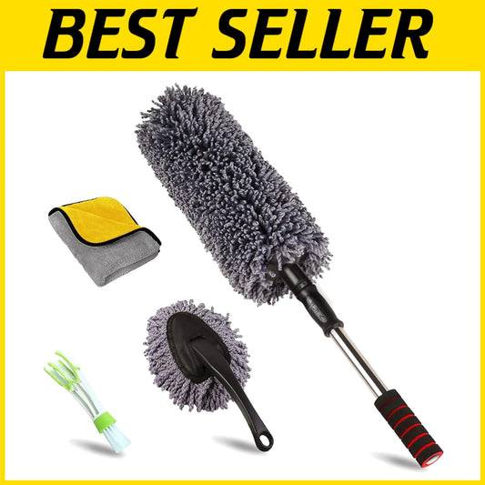 All-in-One Car Cleaning Duster Set with Extendable Handle - Ideal for SUVs & RVs