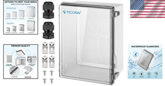 Secure IP67 Waterproof Electrical Junction Box with Transparent Cover 15.7x11...