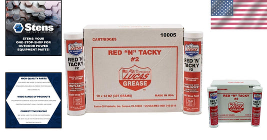 10-Pack Stens Red N Tacky Grease - Ultimate Engine Protection and Performance