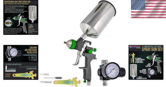 All-in-One HVLP Spray Gun Kit with Air Regulator and Maintenance Accessories