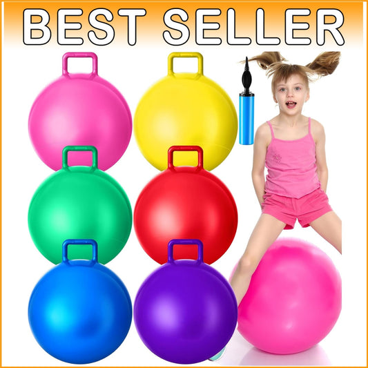 6-Pack 20-Inch Inflatable Hopper Balls with Pump - Fun Family Outdoor Games