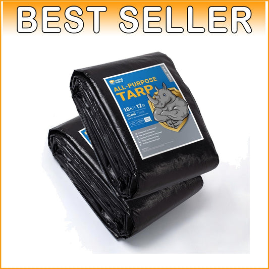 10x12 Feet Heavy-Duty Waterproof Tarps with Grommets - 2-Pack, Outdoor Essential