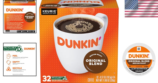 128 Dunkin Donuts Original Blend Medium Roast K-Cup Pods - Coffee Convenience