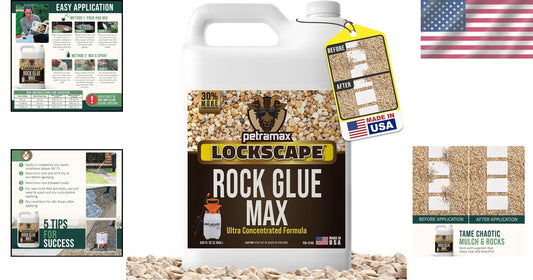 2.5 Gallon Weather-Resistant Rock Glue for Secure Landscaping & Easy Application