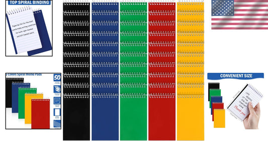 150-Piece Colorful Small Spiral Notebooks - Perfect for Home, School, and Office