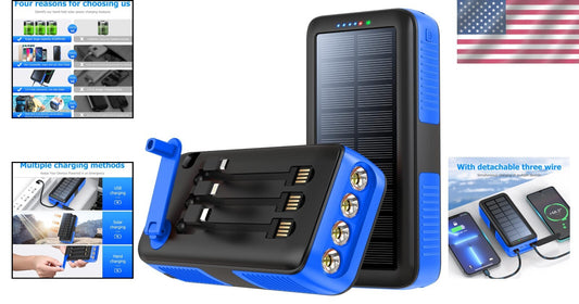 Portable 63200mAh Solar Power Bank with Fast Charging & Emergency Flashlight
