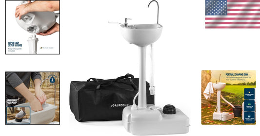 Portable Camping Sink with Soap Dispenser & Foot Pump – 17L Hygiene Station