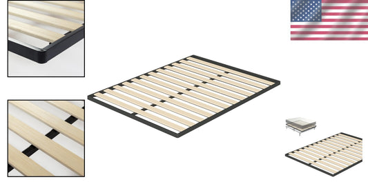 Easy Assembly Full Size Wood Slat Bunkie Board for Noise-Free Mattress Support