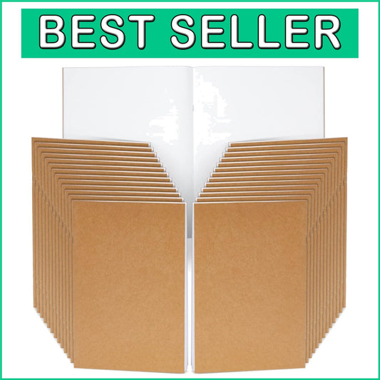 Bulk Pack of 24 Blank Notebooks | A4 Unlined Kraft Journals for Art & Writing