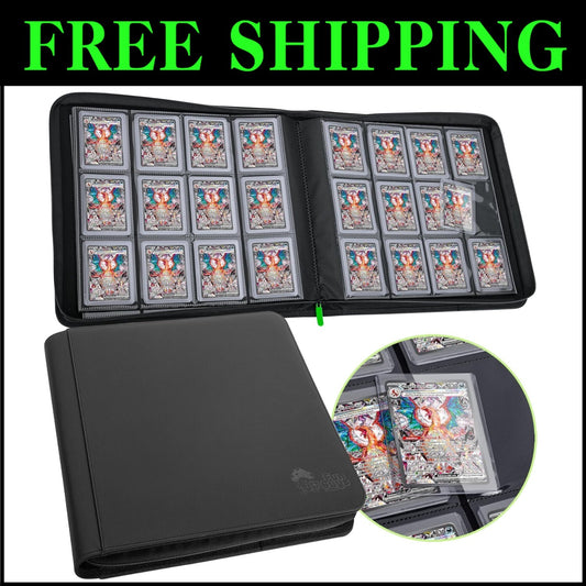 Deluxe 12 Pocket Toploader Binder with Suede Lining - Card Storage Organizer