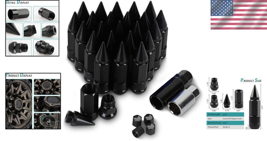 Durable 24PC M14X1.5 Lug Nuts Kit - Anti-Theft Alloy with Spline Keys Included