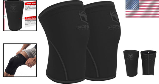 Premium 7mm Neoprene Knee Sleeves Pair for Weightlifting & Powerlifting Support