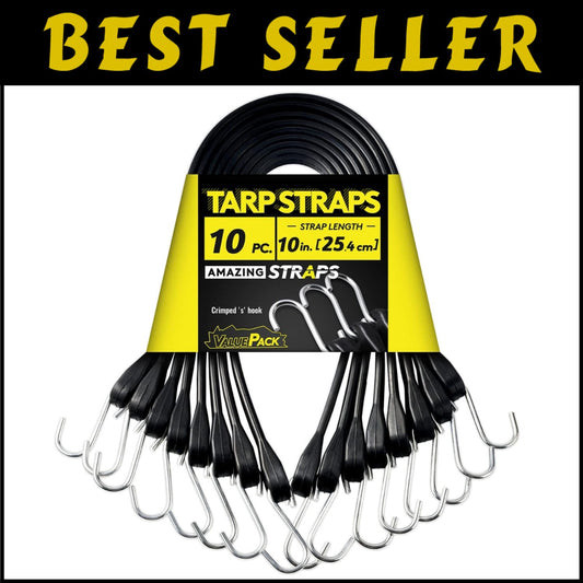 Versatile Heavy Duty 10'' Bungee Cords - 50 Count, 100% EPDM for Extreme Weather