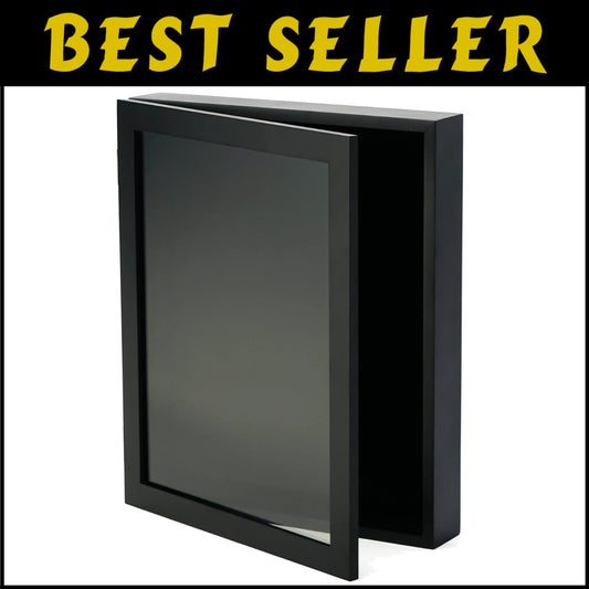 Hinged Military Shadow Box with Clear Glass - Elegant 14” x 17” Display Case