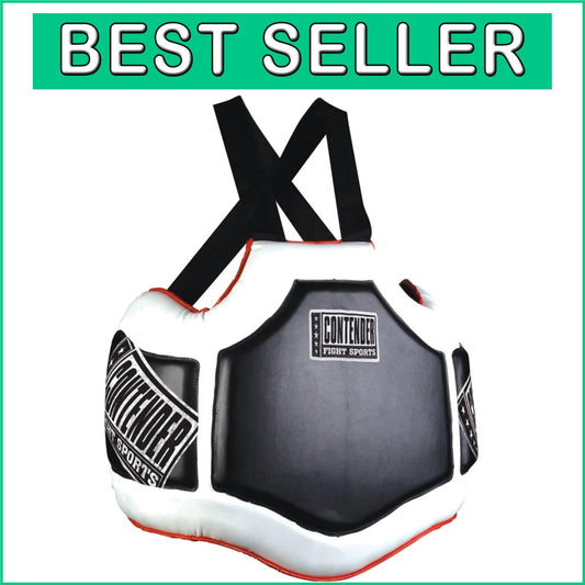 Durable Adjustable Boxing Body Protector – Black/White for Trainers and Athletes