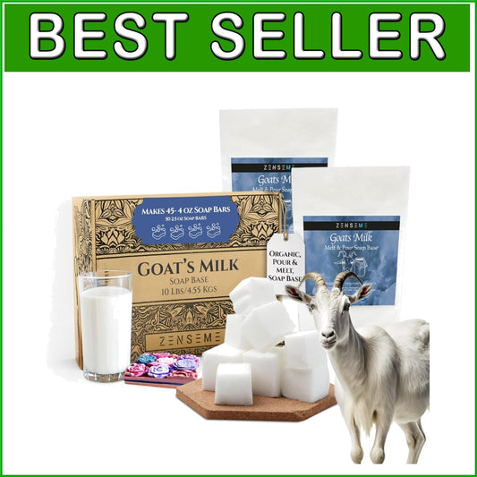 10LBS Goat's Milk Soap Base - Organic, SLS/SLES & PEG Free for Easy Soap Making