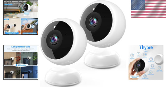 2-Pack 2K Wireless Security Cameras with AI Motion Detection & Night Vision