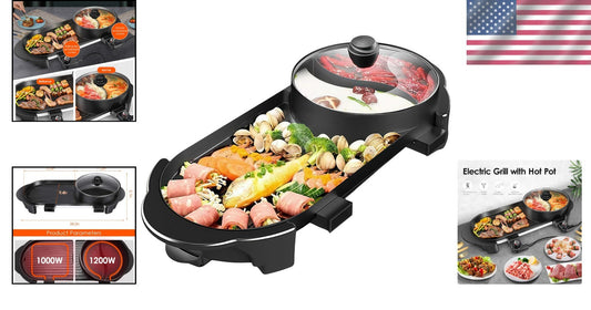 Dual Zone Hot Pot & Grill with Temperature Control - Perfect for Gatherings