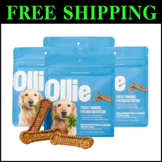 Cinnamon Dental Sticks for Large Dogs - Promote Teeth Cleaning and Fresh Breath