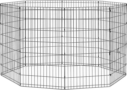 Large Metal Dog Exercise Pen with Ground Anchors - 16 Sq Ft Play Space
