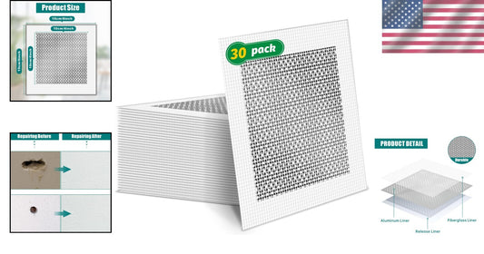 30Pcs 4 Inch Self-Adhesive Drywall Patch Kit - Easy Wall Repair Solution