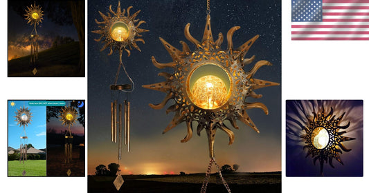 Durable Metal Solar Wind Chimes - Beautiful Garden Decoration & Gifts for Mom