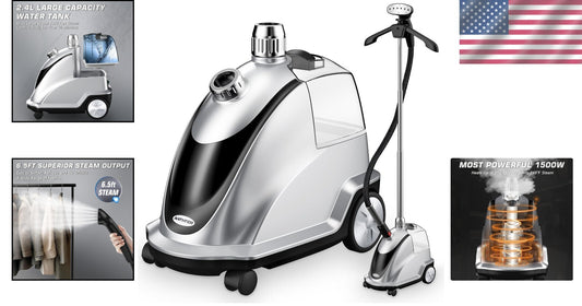 1500W Powerful Garment Steamer With 2.4L Tank – Fast Heat-Up & Portable Design